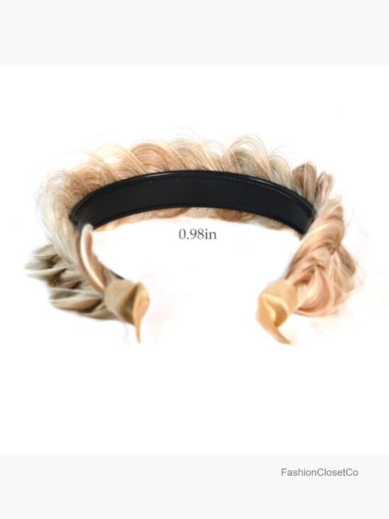 Braided Headband with Teeth - Wide Braid Messy Hair Hoop - Handmade main image 4